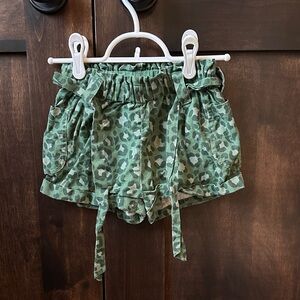 Green Leopard Print Shorts